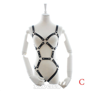 Thierry adult games PU leather Body Harness for women fetish slave bondage restraints,exposed breast chastity belt,sex products - sextoysok