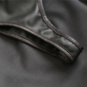 DOMI Black PU Erotic Fetish Dress Mini Adult Game Porn Skirt Sex bdsm bondage Women Sex Toy - sextoysok