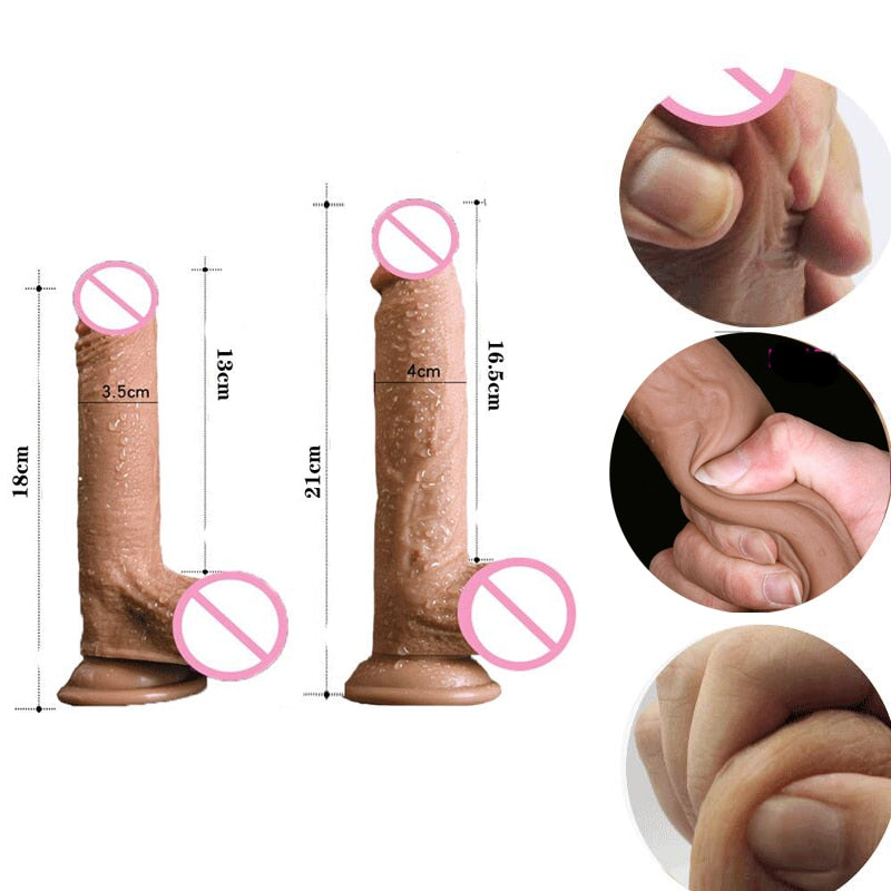Huge Faloimitator Realistic Dildo Vibrator for Women Strapon Phallus Thick Silicone Penis With Suction Cup Sex Toys for Adults - sextoysok