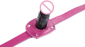 Open Mouth Gag, Silicone Penis Plug Oral Dildo Mouth Gag Fetish SM Bondage Restraints Sex Adult Game Toys for Couples - sextoysok