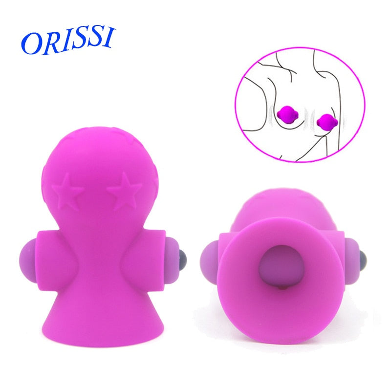 ORISSI Nipple Sucker Vibrating Bullet Nipple Vibrator Suction Cup Breast Massager Clitoris Stimulator Sex Toys for Woman - sextoysok