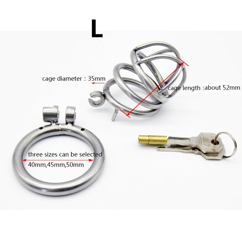 IGRARK 304 Stainless Steel 3 Size Bird Cock Cage Lock Adult Game Metal Male Chastity Belt Device Penis Ring Sex Toys For Men - sextoysok