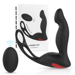 Anal Vibrator Prostate Massager Wireless Remote,Silicome Sex Toys for Men Cock Double-ring Butt Plug for Adult Masturbation - sextoysok