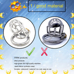 Male Chastity Lock Plum Blossom Head Lengthened Cock Cage Sexual Goods Anti-derailment Masturbation Adult SM Chastity Steel - sextoysok