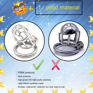 Male Chastity Lock Plum Blossom Head Lengthened Cock Cage Sexual Goods Anti-derailment Masturbation Adult SM Chastity Steel - sextoysok