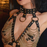 BDSM Fetish Bondage Collar Body Harness Sex Toys Adult Products For Couples Sex Bondage Belt Chain Slave Breasts Woman - sextoysok