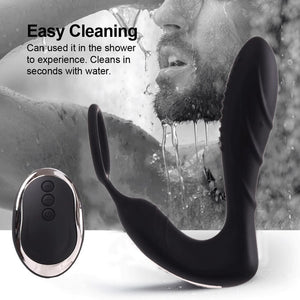 Wireless Remote Control Male Prostate Massager Silicone Anal/vagina Vibrator 10 Speed Masturbator Sex Toys For Man Woman Adult - sextoysok
