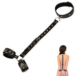 Female Leather Handcuff Neck collar Wrist strap Fetish Bondage Erotic sex toys Bdsm Restraint sex toy for Couple Adult sexy game - sextoysok