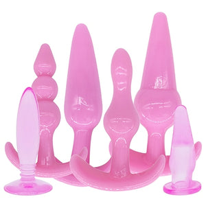 DOMI 6pcs/set New Booty Beads Ball Anal Sex Toy Adult Butt Plug Silicone Anal Plug Lot Sex Toys - sextoysok