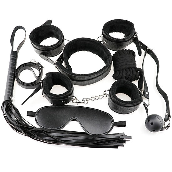 SM Sex Toys Adult Product 7 pcs / set Sex Games Props SM Bondage Restraint for Women Nylon Handcuffs Five Different Colors - sextoysok