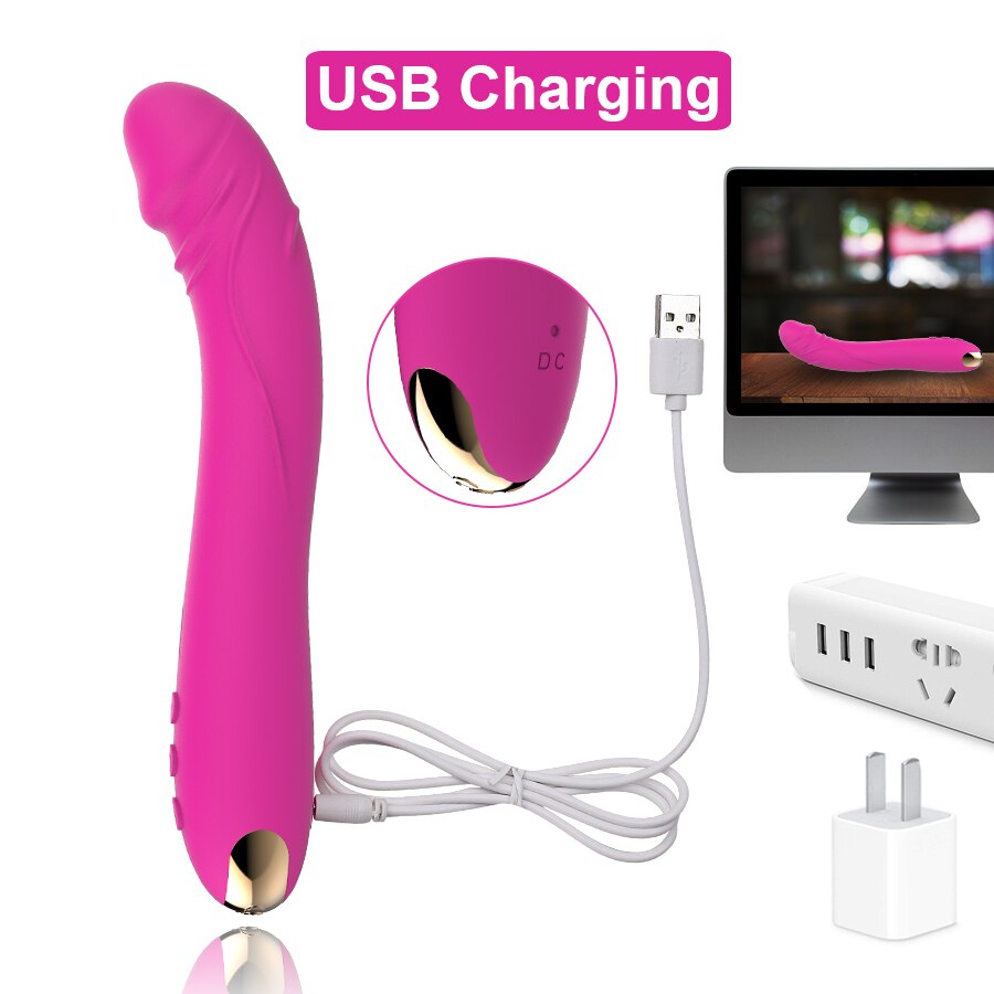 FLXUR 10 modes real dildo Vibrator for Women Soft Female Vagina Clitoris Stimulator Massager Masturbator Sex Products for Adults - sextoysok
