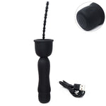 Long Beads Shape Powerful Urethral Vibrator Male Masturbator Silicone Vibrating Penis Plug Urethral Sound Catheter Penis Dilator (black) - sextoysok