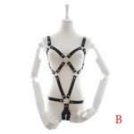 Thierry adult games PU leather Body Harness for women fetish slave bondage restraints,exposed breast chastity belt,sex products - sextoysok