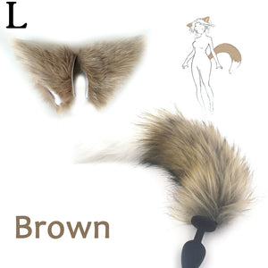 Silicone Plug Fox Tail butt plug and lovely ears anal Sex Toy for women Adult Games Sex Products and dildo vibrator - sextoysok