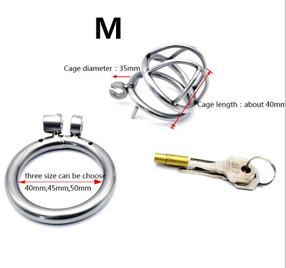 IGRARK 304 Stainless Steel 3 Size Bird Cock Cage Lock Adult Game Metal Male Chastity Belt Device Penis Ring Sex Toys For Men - sextoysok