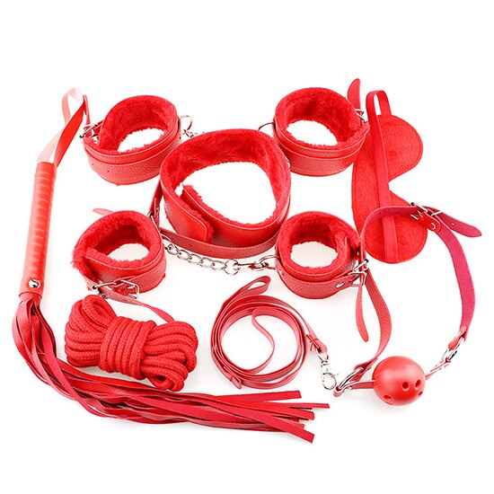 SM Sex Toys Adult Product 7 pcs / set Sex Games Props SM Bondage Restraint for Women Nylon Handcuffs Five Different Colors - sextoysok