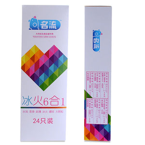 MingLiu Six In Sex 96PCS amazing condoms value high quality condoms for horny men women adult sex toy (ice and fire) - sextoysok