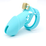CHASTE BIRD Male Silicone Chastity Device Cock Cage Sex Toys With 5 Penis Ring Adult Belt Brass Lock Standard/Short Cage - sextoysok