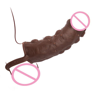 Thick Condoms For Men Dildo Extender Reusable Penis Sleeve Intimate Goods Penis Enlargement Rings Cock Massager - sextoysok