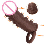 Thick Condoms For Men Dildo Extender Reusable Penis Sleeve Intimate Goods Penis Enlargement Rings Cock Massager - sextoysok
