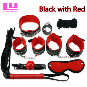 Utinta Leptura Sex Bondage Kit 7 Pcs Adult Games Set Handcuff Footcuff Whip Rope Blindfold for Couples Erotic Toys Sex Products - sextoysok
