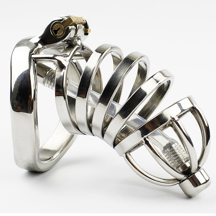 Prison Bird Male Stainless Steel Cock Cage Penis Ring Chastity Device catheter with Stealth New Lock Adult Sex Toy A275 - sextoysok