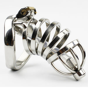 Prison Bird Male Stainless Steel Cock Cage Penis Ring Chastity Device catheter with Stealth New Lock Adult Sex Toy A275 - sextoysok
