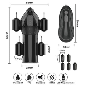 Glans Trainer Sex Toys for Men Ghost Exerciser Penis Vibrator Penis Sleeve Enhancement Delay Lasting Erection Male Masturbation> (5 balls vibrators) - sextoysok
