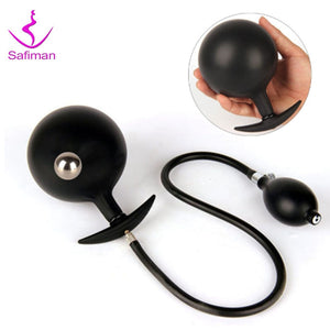 Dildo Pump Anus Dilator Sex Toys Women Inflatable Anal Butt Plug Gay Silicone Expandable Prostate Massager Pumps with Metal Ball - sextoysok