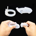 CHASTE BIRD Male Silicone Chastity Device Cock Cage Sex Toys With 5 Penis Ring Adult Belt Brass Lock Standard/Short Cage - sextoysok
