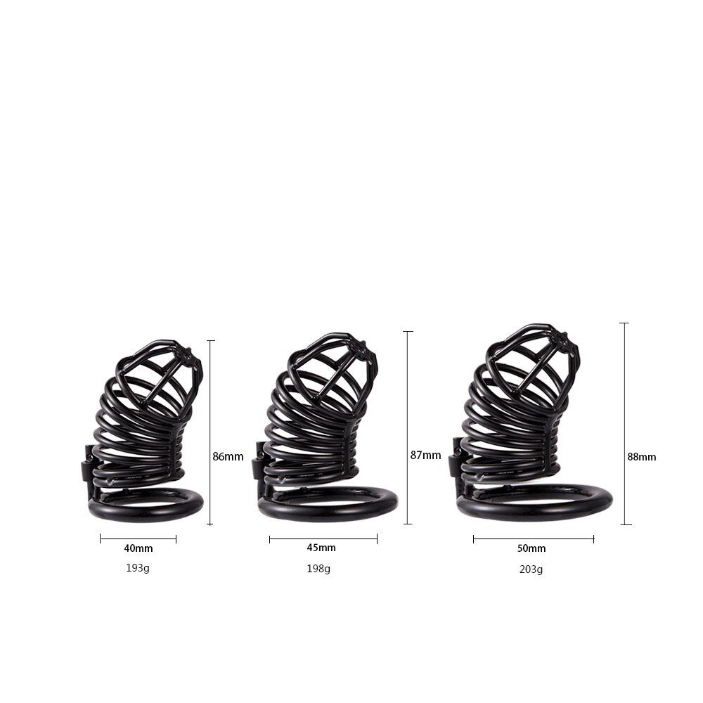 Male Stainless Steel Chastity Device Belt Bird Metal Cage Cock Lock Restraint Ring Sex Toy for Men - sextoysok