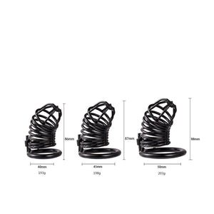 Male Stainless Steel Chastity Device Belt Bird Metal Cage Cock Lock Restraint Ring Sex Toy for Men - sextoysok