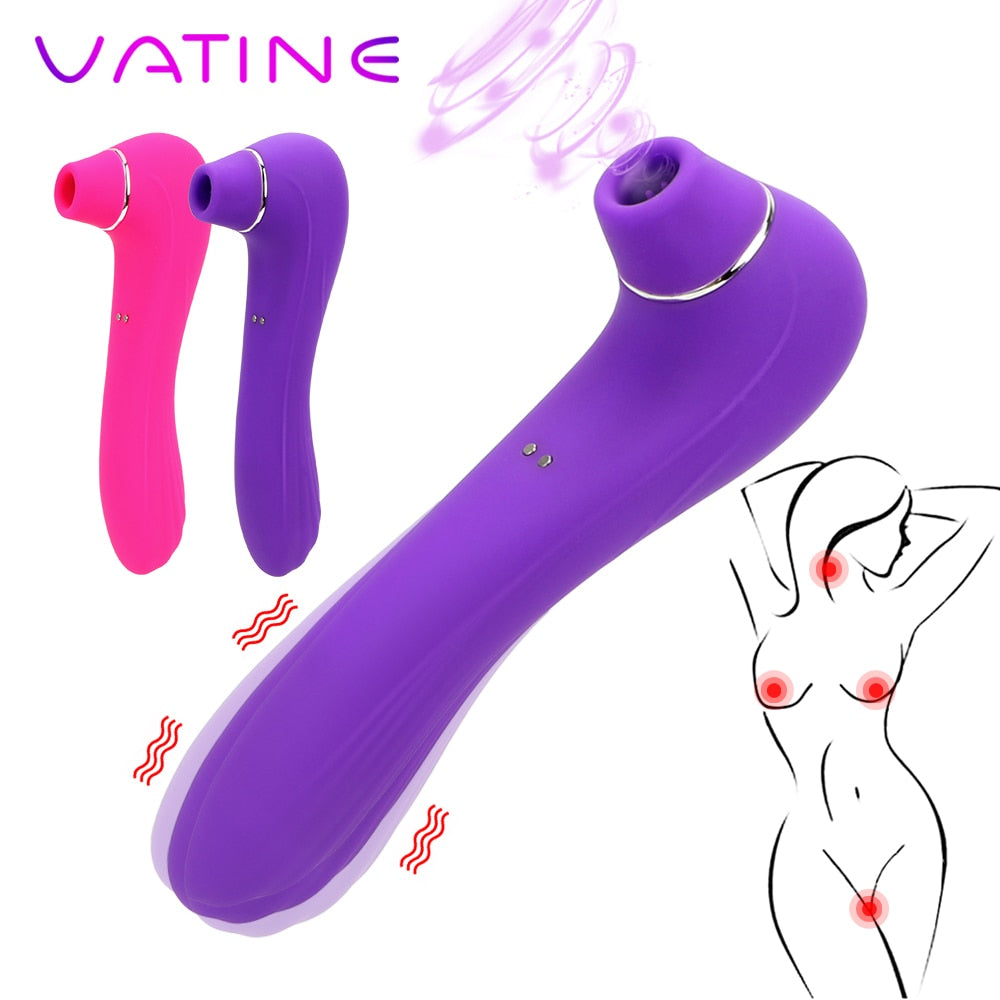 VATINE Sex Toys for Women Clitoral Stimulator Oral Licking Nipple Sucking Tongue Vibrating 10 Speeds Clit Sucker Vibrator - sextoysok