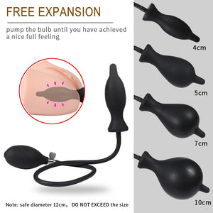 Anal Plug Sex Toys Expandable Anal Plugs Vestibular Inflatable Anal Dilator Masturbator Sex Toy for Male and Female Amal Plugs (Black) - sextoysok