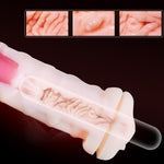 gelugee Male Masturbator Vibrator Real Vagina for Men Silicone Toy,Deep Throat Pussy Mouth Double Sex Toys for Adult Suck Man - sextoysok
