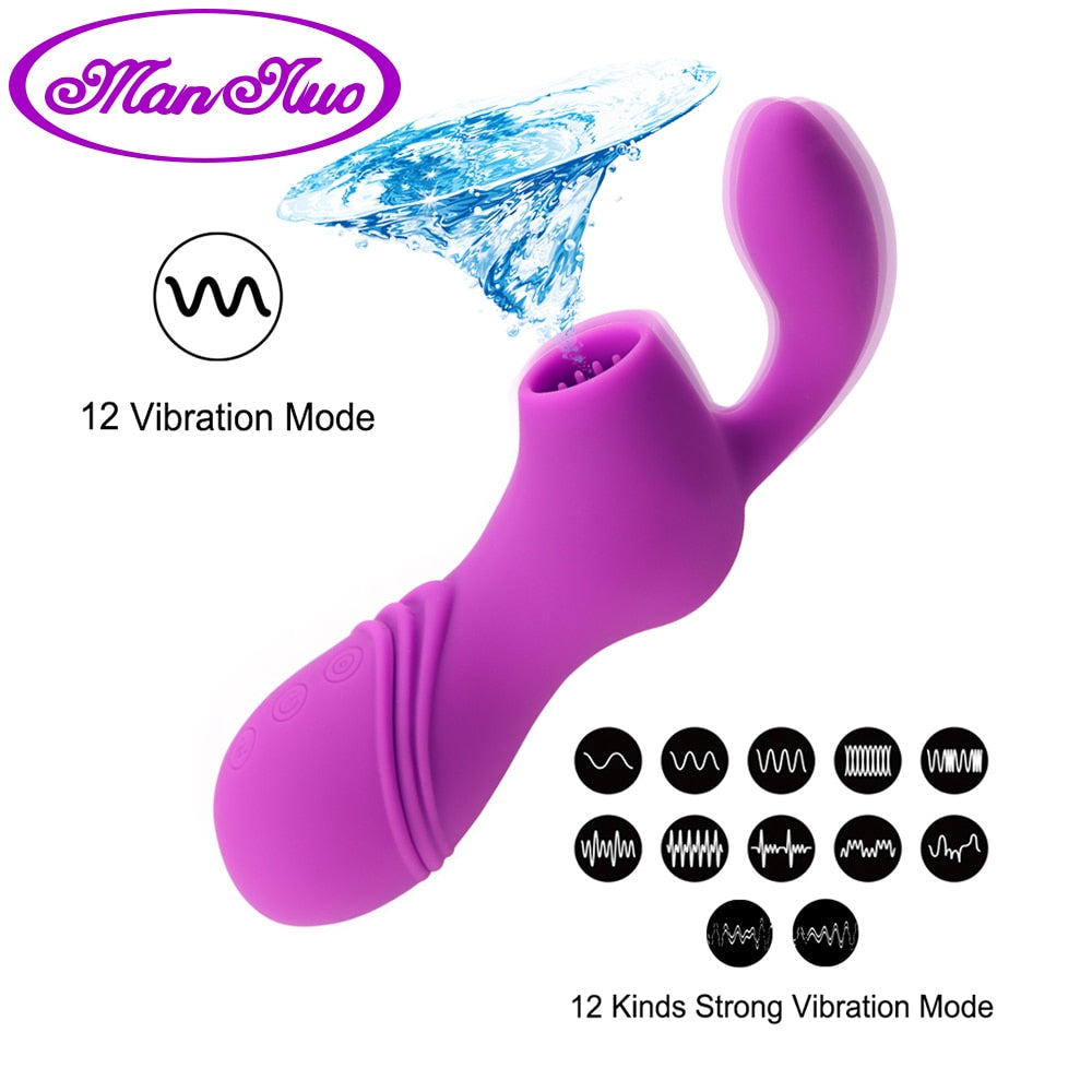Man nuo Clit Massager Vibrator Strong Nipple Sucker Tongue Oral Clitoris Sucking Sex Toys for Women Blowjob Female Masturbator - sextoysok