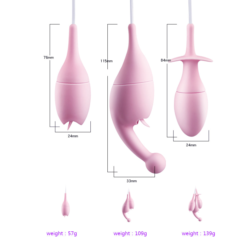 10 Modes Tongue Licking Víbrator Multi-use Mute Nipple Clitoris Stimulator G Spot Massager and Anal Plug Sex Toy for Women - sextoysok