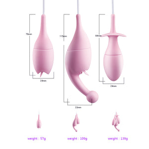 10 Modes Tongue Licking Víbrator Multi-use Mute Nipple Clitoris Stimulator G Spot Massager and Anal Plug Sex Toy for Women - sextoysok