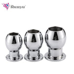 Anal Beads Enema Hollow Butt Plug Peep Vaginal Anus Stainless Steel Anal Plug Fetish BDSM Sex Toys For Men Women No Vibrator (S) - sextoysok