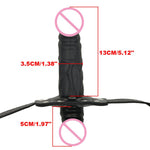 camaTech Silicone Double-Ended Dildos Gag Strap On Open Mouth Dong Plug With Locking Buckles Leather Harness Bondage For Couples - sextoysok