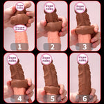 OMYSKY Penis Enlargement Condoms For Men Reusable Penis Sleeve Extender Dildo Enhancer Sleeves For Adults Intimate Cock Rings - sextoysok
