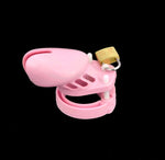 CHASTE BIRD Male Silicone Chastity Device Cock Cage Sex Toys With 5 Penis Ring Adult Belt Brass Lock Standard/Short Cage - sextoysok