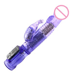 Rabbit Vibrator,Realistic Dildo Penis Vibrator Clitoris Stimulat Massager Transparent Rotating Beads Female Sex Toys For Women - sextoysok