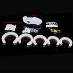 CHASTE BIRD Male Silicone Chastity Device Cock Cage Sex Toys With 5 Penis Ring Adult Belt Brass Lock Standard/Short Cage - sextoysok