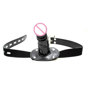 Open Mouth Gag, Silicone Penis Plug Oral Dildo Mouth Gag Fetish SM Bondage Restraints Sex Adult Game Toys for Couples - sextoysok