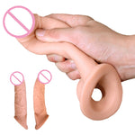 Soft Silicone Penis Extender Reusable Condoms Penis Sleeve Dick Cover Dildo Enlargement Male Cock Ring Adult Sex Toys For Men - sextoysok