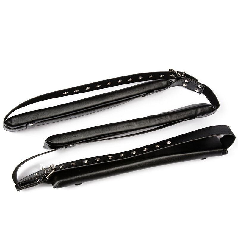 PU Leather Sponge BDSM Bondage Restraints Open Leg Adult SM Game Restrain Ropes Sex Swing For Women Sex Toys For Adults Couples (Black) - sextoysok