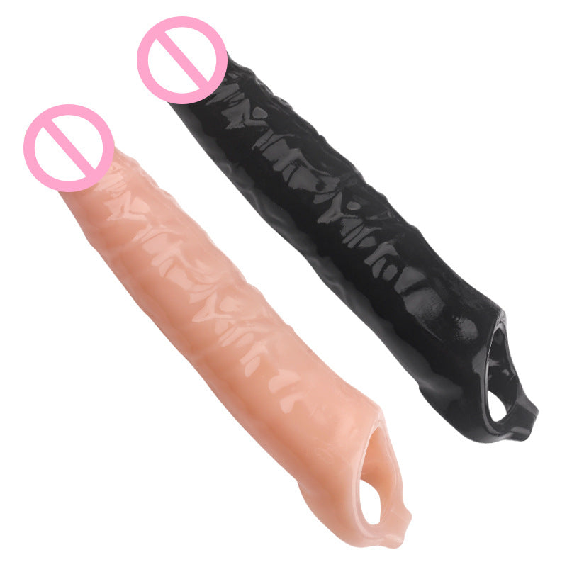 28cm Long Large Size Penis Extender Condoms Reusable Penis Sleeve Girth Impotence Dick Enlargement Sex Toys Cock Ring For Men - sextoysok