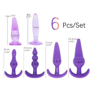 DOMI 6pcs/set New Booty Beads Ball Anal Sex Toy Adult Butt Plug Silicone Anal Plug Lot Sex Toys - sextoysok