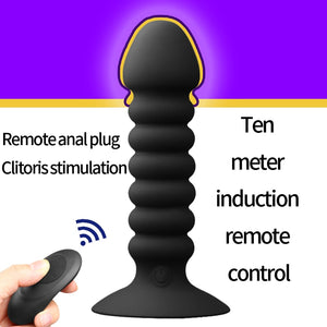 Remote Control Anal Plug Bead Dildo Vibrator Suction Cup Butt Plug Male prostate Massager Vibrator Waterproof Sex Toys - sextoysok